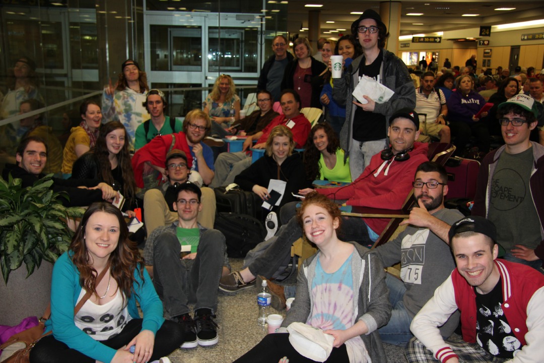 Music Arts students at the Airport