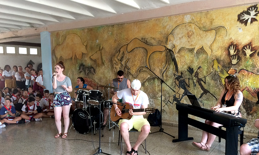 NSCC students performing at Holguin school